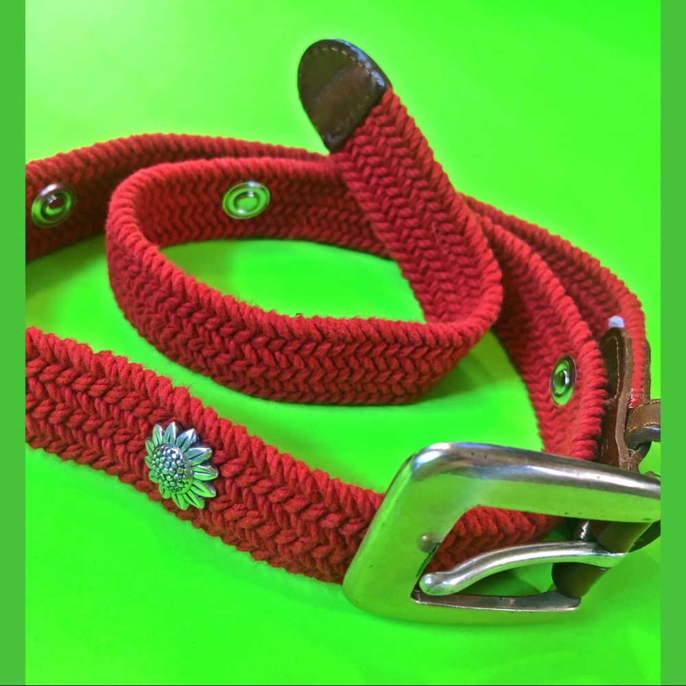 Fossil red sunflower belt size medium